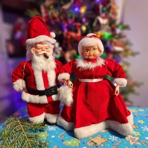 Santa and Mrs. Claus Mid Centery Dolls